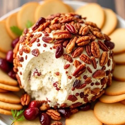 Festive Cranberry Pecan Cheese Ball Appetizer