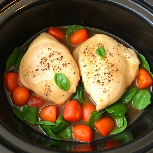 Healthy Crock Pot Chicken Recipes for Family Meals 1 Healthy Chicken Crock Pot Recipes — slow cooker with juicy chicken and veggies, styled for nutritious and family-friendly appeal.
