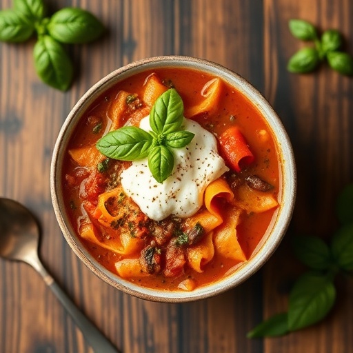 Lasagna Soup with Ricotta and Pasta