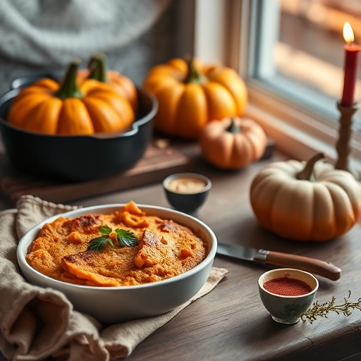 Quick Pumpkin Casserole for Family Meals 1 Pumpkin Casserole — freshly made pumpkin casserole dish styled with herbs, perfect for holiday gatherings. A warm and inviting recipe image ideal for Pinterest inspiration.