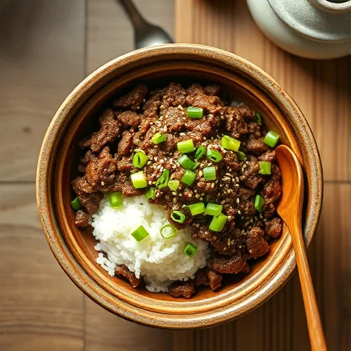 Easy Korean Ground Beef Bowl for Dinner Tonight! 1 A colorful Korean Ground Beef Bowl with seasoned ground beef, rice, and garnishes, perfect for a quick, healthy dinner.