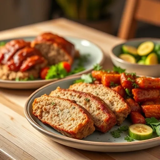 Healthy Turkey Meat Recipes for Delicious Meals 1 Close-up of healthy and delicious turkey meatloaf with fresh herbs and a side of roasted vegetables.